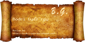 Bodri György névjegykártya